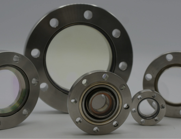 Brazed window for vacuum and high temperature applications.