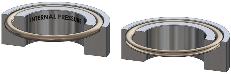 Metal C-seals designed for external and internal pressure.