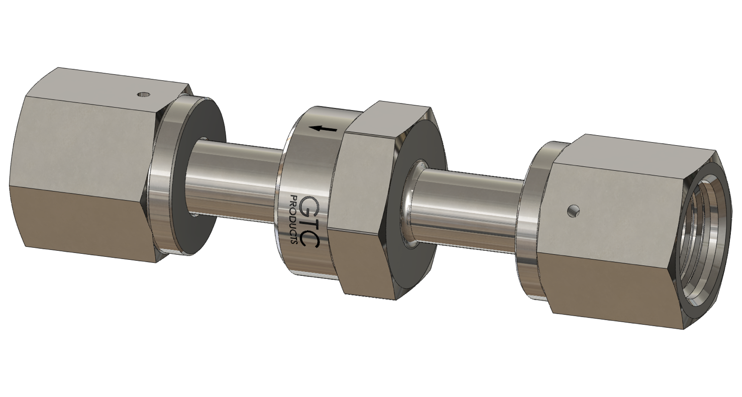 Ultra High Purity Check Valve, Female VCR® Union, Electropolished 316L VAR SS
