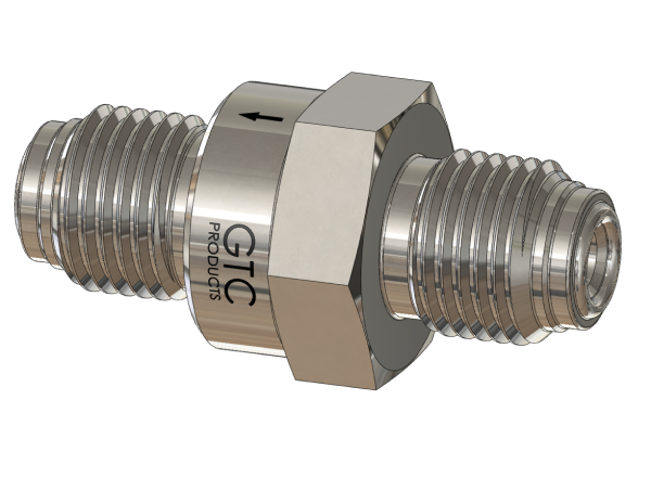 Ultra Clean Chatter-Free Check Valve, Male VCR® Connections Union, Electropolished 316L VAR SS