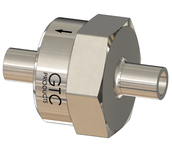 Ultra High Purity Check Valve with Tube Butt Weld Connections, Electropolished 316L VAR SS