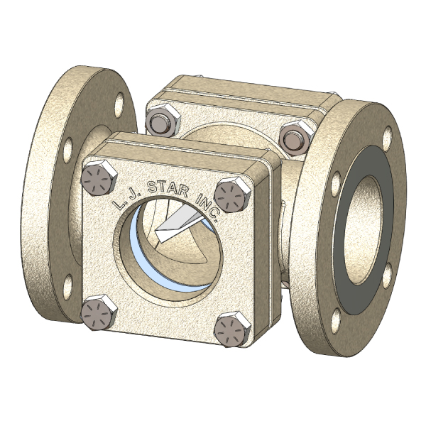 Flapper Paddle Style Flow Indicator with Flanged ASME B16.5 Connections