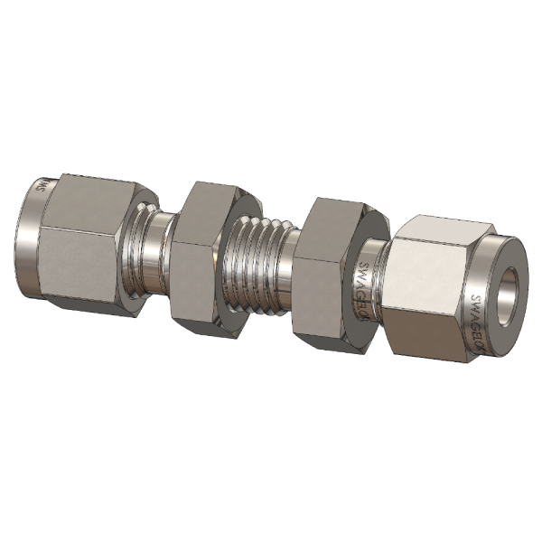 Bulkhead Straight Union Tube Fitting, Standard Inch Size