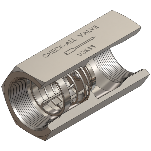 316 Stainless Steel Universal Low Pressure Check Valve, Female NPT