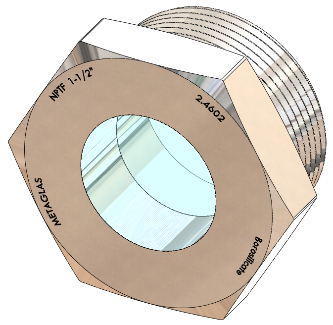 NPT-Threaded Fused Sight Glass, Borosilicate Windows