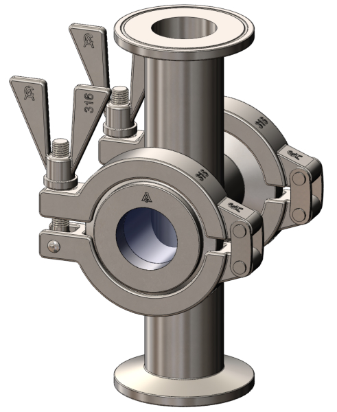 MetaClamp Hygienic Flow Indicator for In-Line Process Viewing 