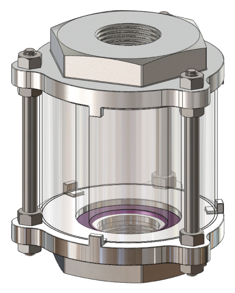 Full View 360-Degree NPT-Threaded Flow Indicator