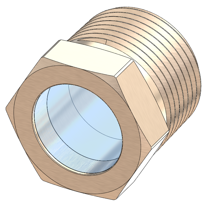 Low Cost Fused NPT-Threaded Sight Glass, Zinc-Plated Carbon Steel