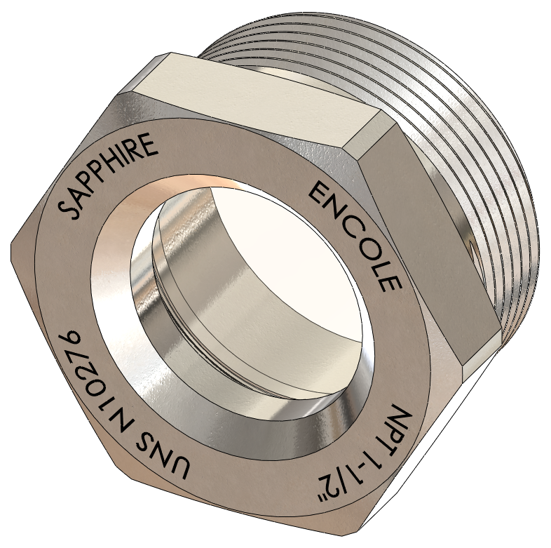 NPT-Threaded Sapphire Sight Glass for H2S Service