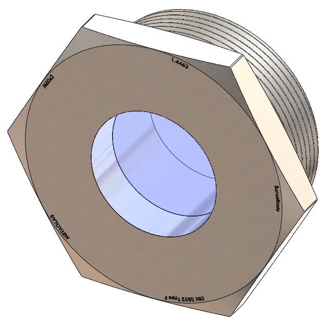 Metric Threaded Sight Glass, Borosilicate Fused to Metal Housing