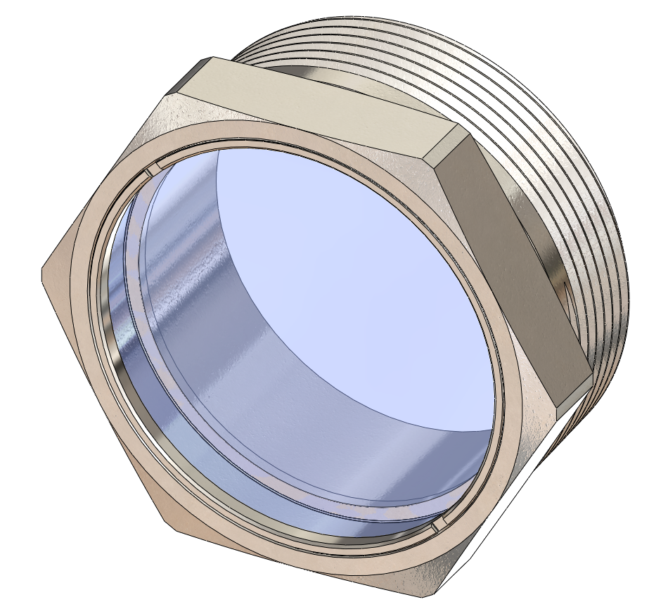 Stainless Steel Gasketed Glass Sight with NPT Threads