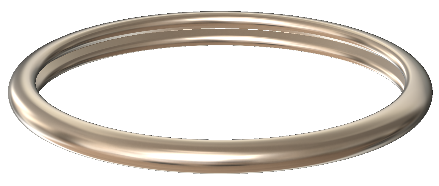 C-Seal, Internal Pressure Direction, Cross-Section 3/32", Alloy 718 Substrate