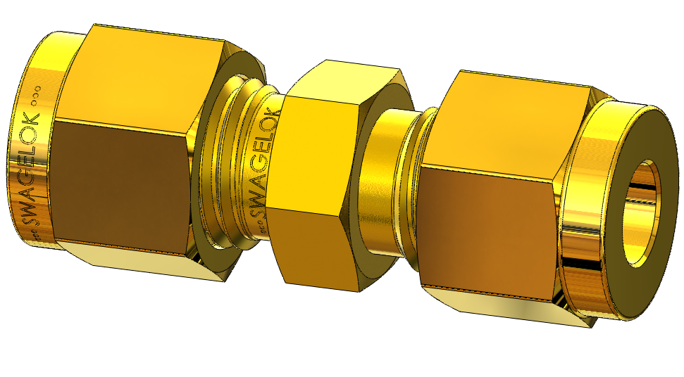 Straight Union Tube Fitting, Metric Size