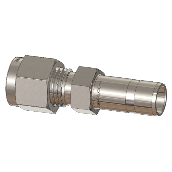 Metric to Fractional Tube Fitting Adapter, Compression Socket to Tube Stub