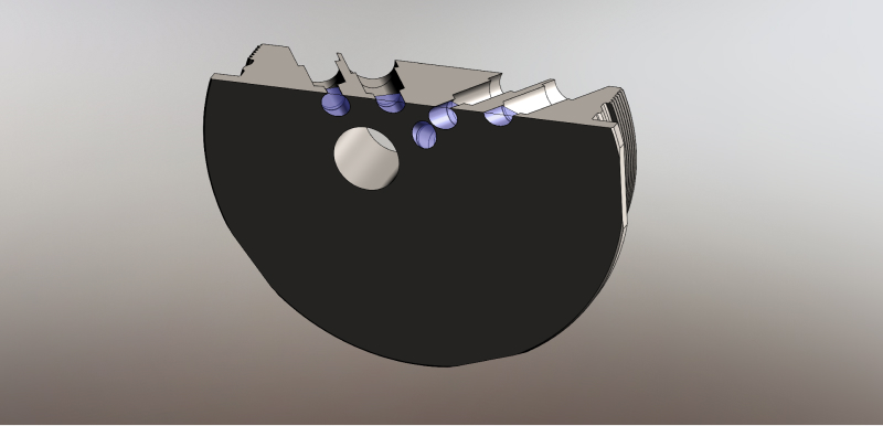 Artificial intelligence, AI sight glass flange sapphire with windows cross-section